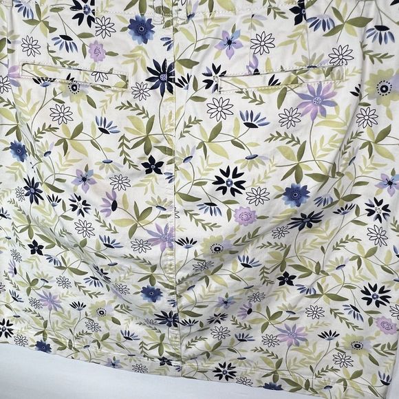 J Jill Skirt Live In Womens Sz 8P Multi-Color Floral Cotton Blend Stretch Zip - Picture 3 of 9